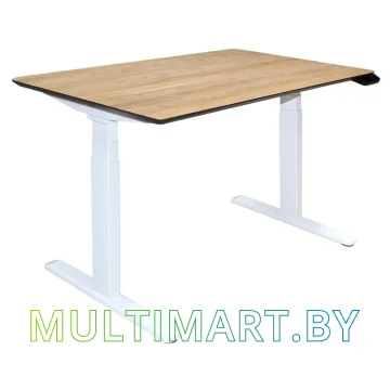 Стол для работы стоя ErgoSmart Wooden Unique Ergo Desk 1300х750х27 мм (дуб натуральный/белый) картинка 1